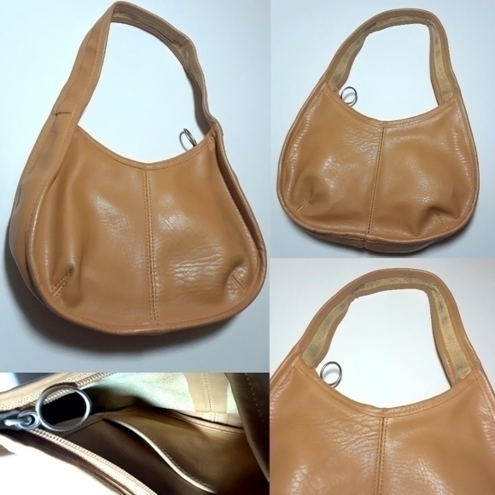 Faux Leather U Shaped Shoulder Bag